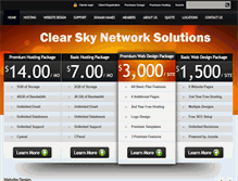 Tablet Screenshot of clearskynetworksolutions.com